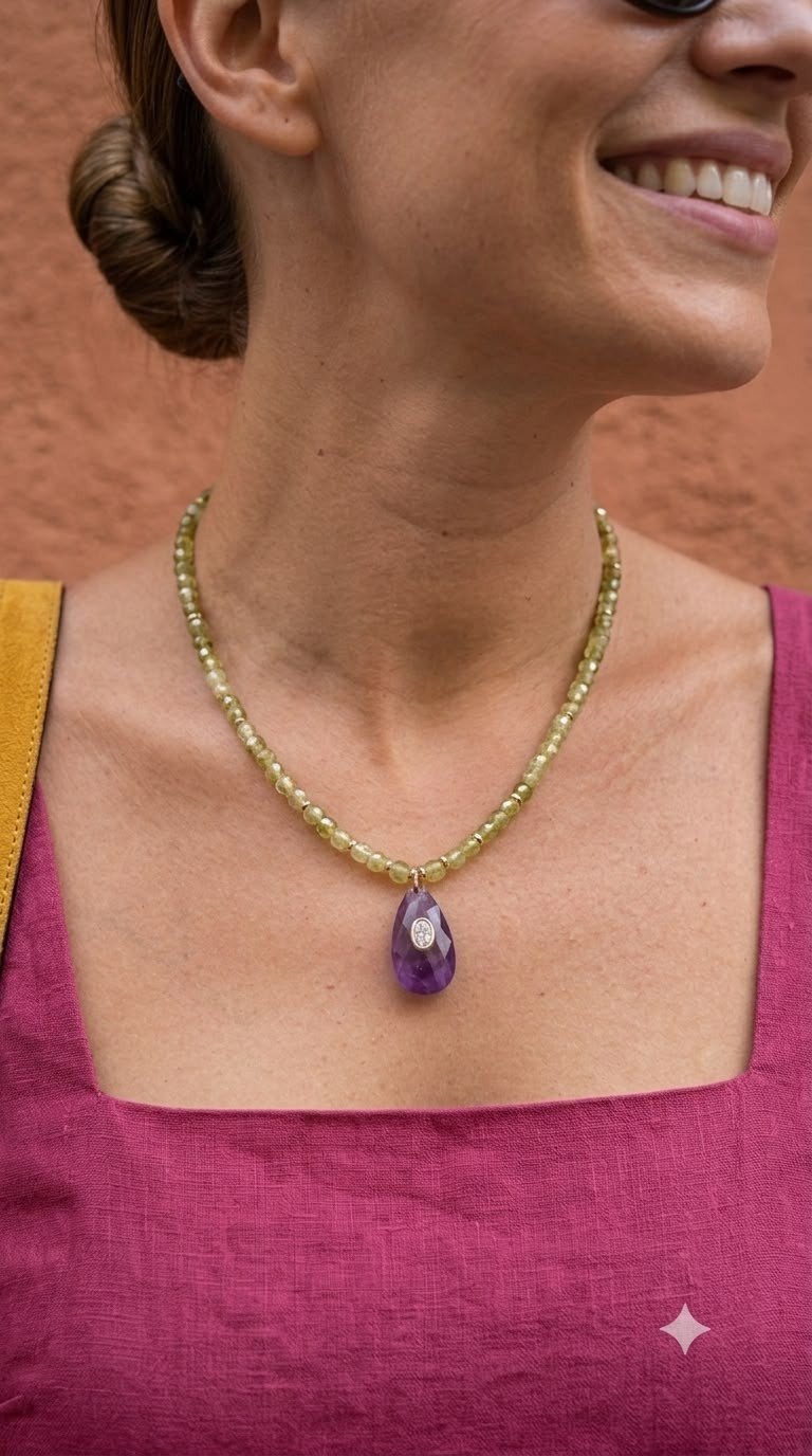 Cadena Olive Amethyst